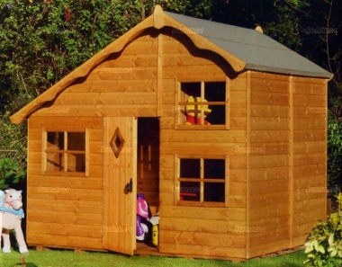 Rowlinson Playaway Swiss Cottage Playhouse - Upstairs to one Side, FSC® Certified