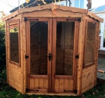 Corner Summerhouse 143 - Large Panes, Double Door, Fitted Free Corner Summerhouse 143 - Large Panes, Double Door, Fitted Free