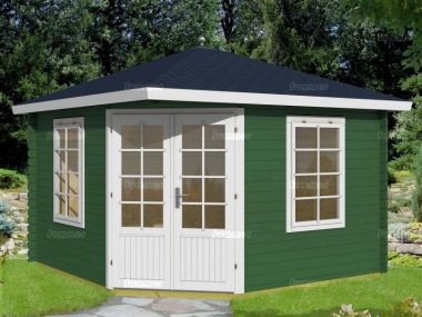 Corner Log Cabin 319 - 40mm, Plain or Georgian Corner Log Cabin 319 - 40mm, Plain or Georgian